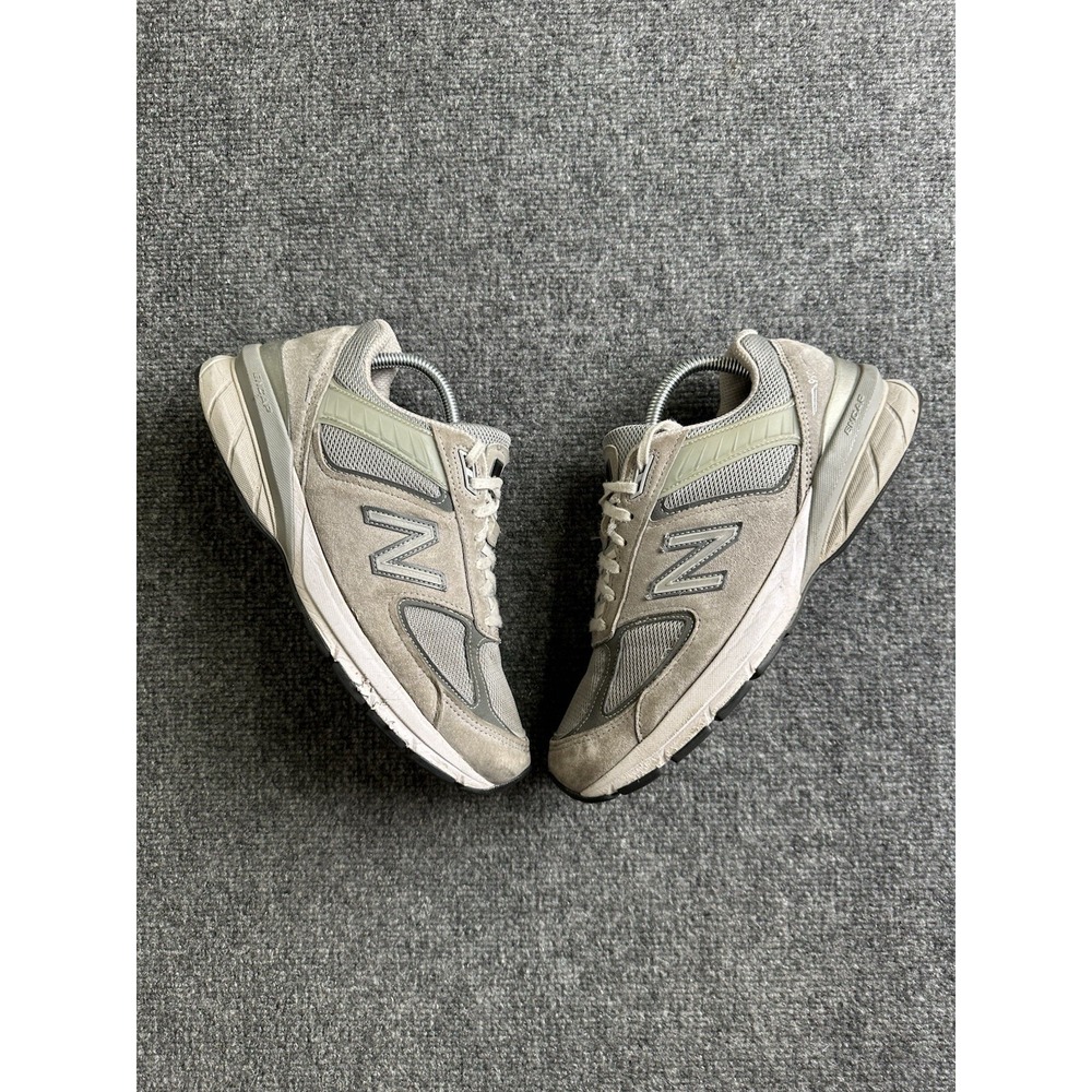 Mens New Balance 990v5 Gray Suede Mesh Running Sneakers Made in USA, Size US 10